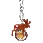 Wooden Moose Keychain